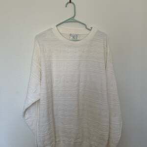 Vintage Christian Dior Orlon Acrylic Mens Cream Knit Sweater